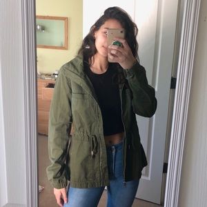 Army green utility jacket